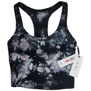 Calvin Klein Back Gray Pink Tie Dye Athletic Athleisure Racerback Crop Top XS